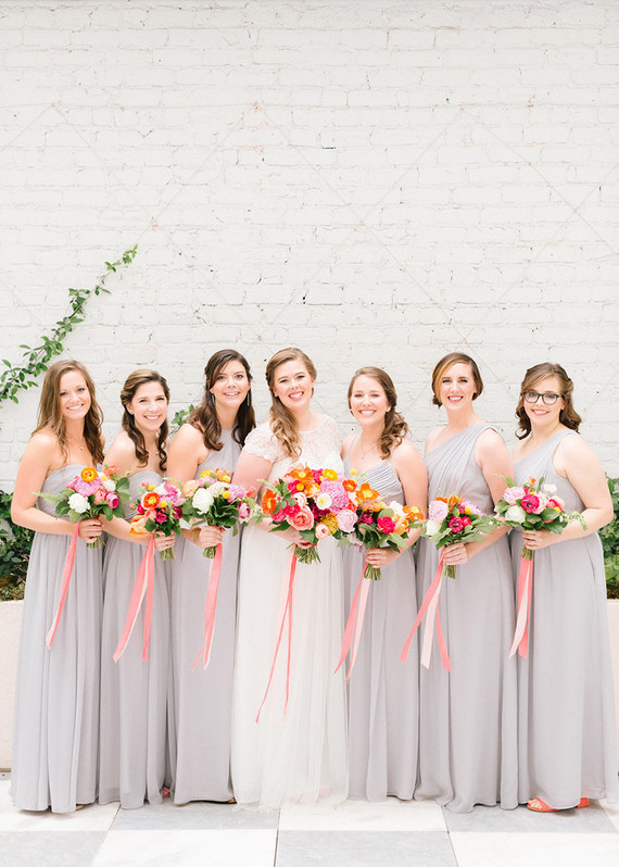 grey bridesmaids dresses