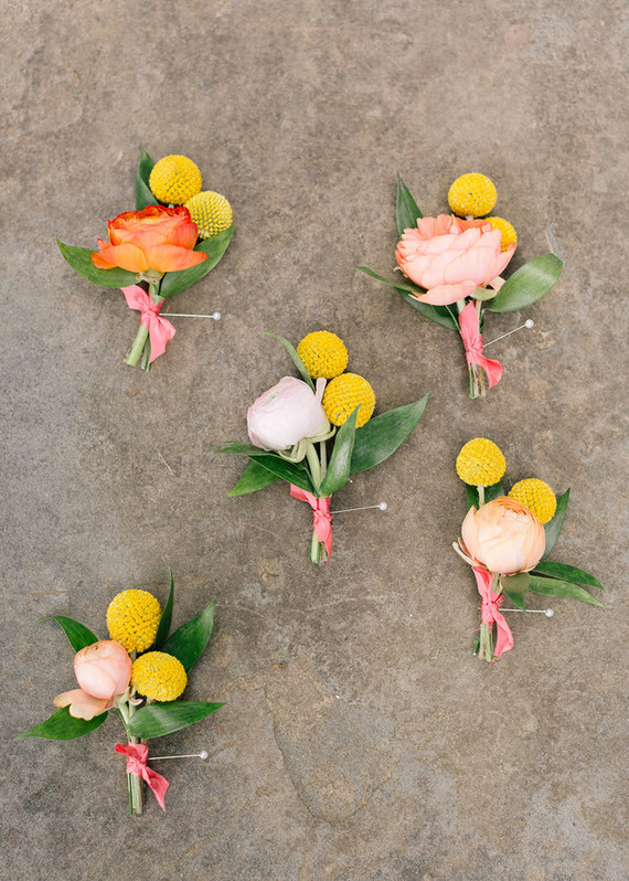 colorful boutonnières