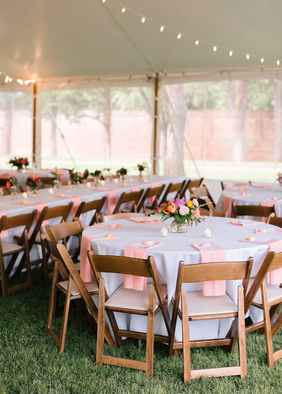 pink and white reception ideas