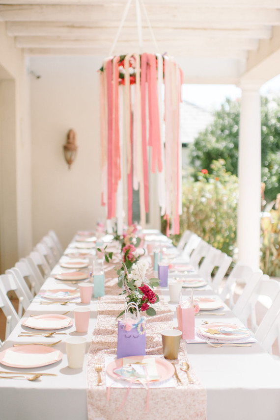 Unicorn themed tablescape