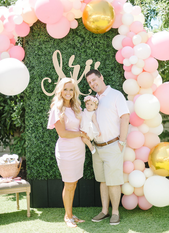 Pink balloon backdrop
