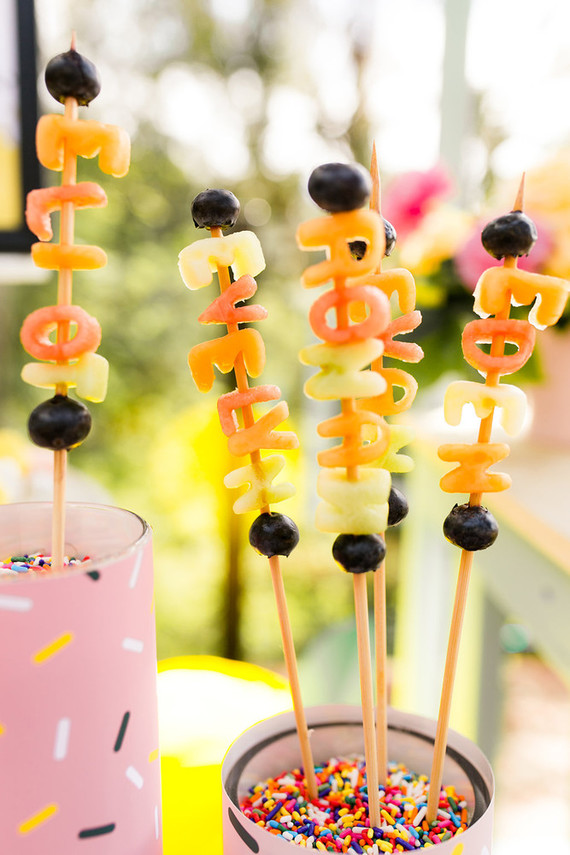 fruit sticks with names