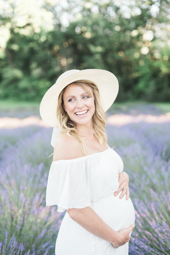 Lavender field maternity photos