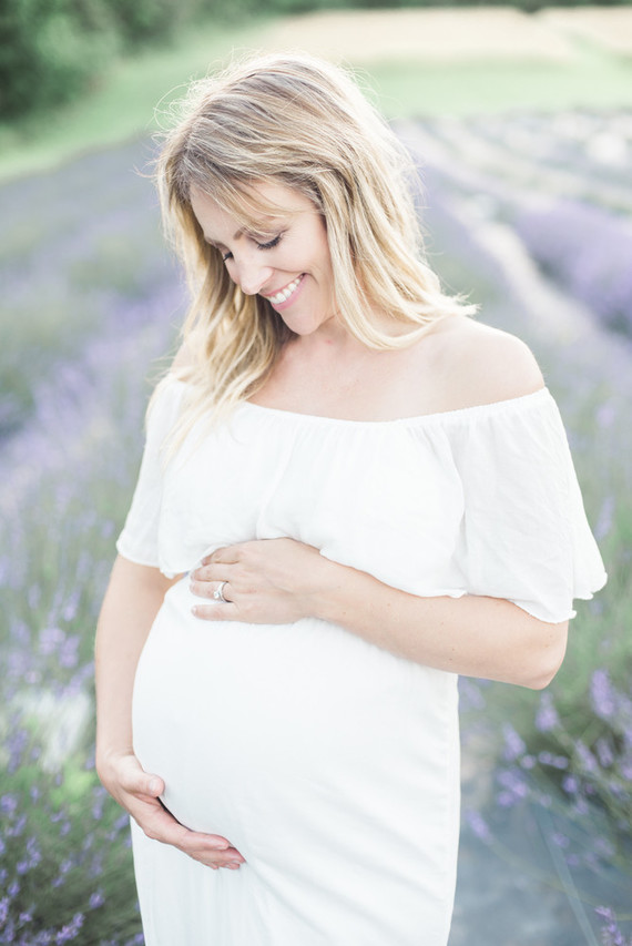 Lavender field maternity photos