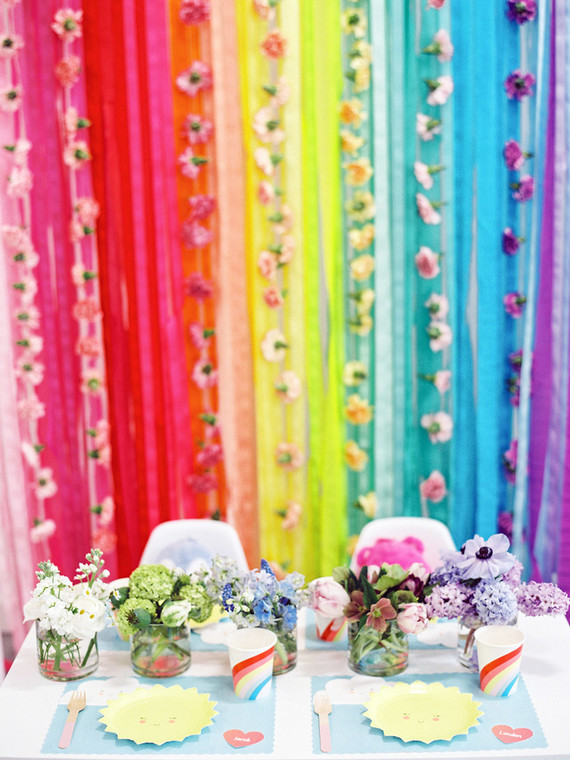 rainbow streamer backdrop Inspiration