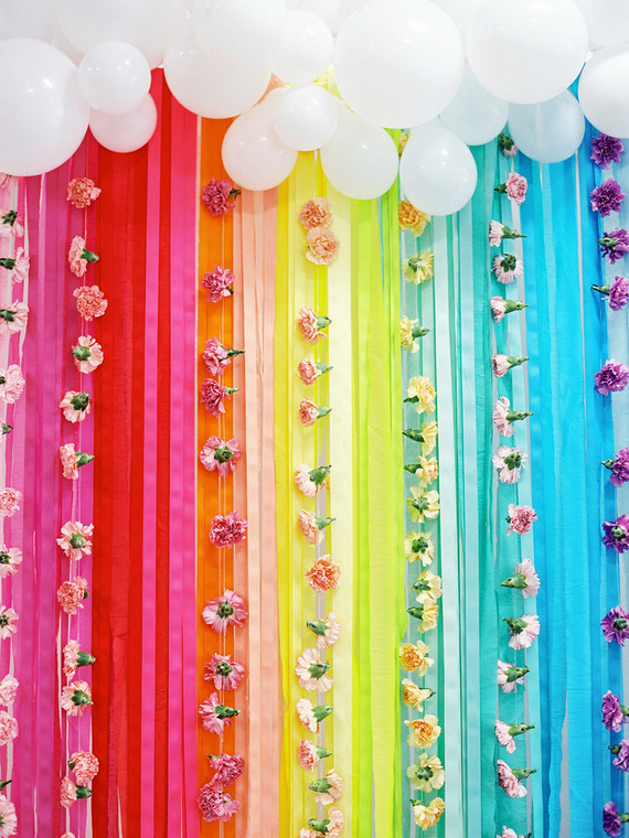 rainbow streamer backdrop Inspiration
