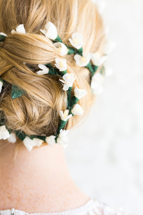 DIY paper flower headpiece from House That Lars Built Inspiration