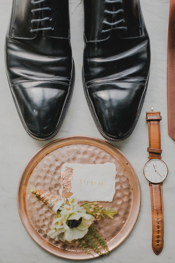 copper groom accessories Inspiration