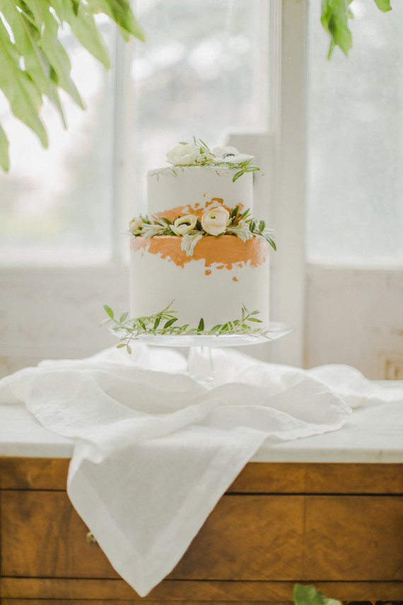 greenhouse inspired wedding cake