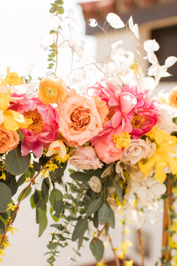 Peach wedding flowers