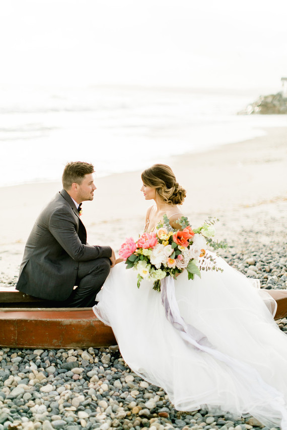 Seaside wedding portraits