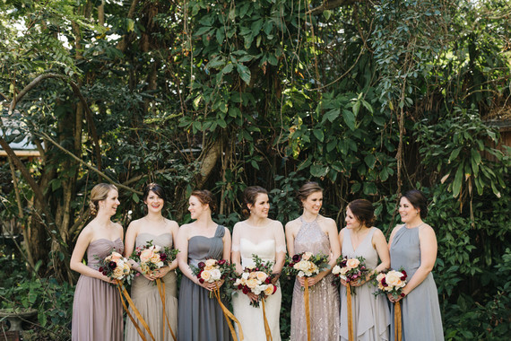 eclectic secret garden wedding with fall colors
