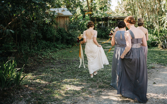 eclectic secret garden wedding with fall colors