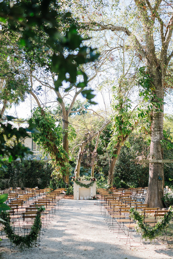 eclectic secret garden wedding with fall colors