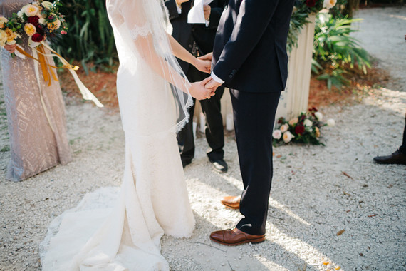 eclectic secret garden wedding with fall colors