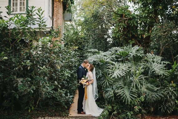eclectic secret garden wedding with fall colors