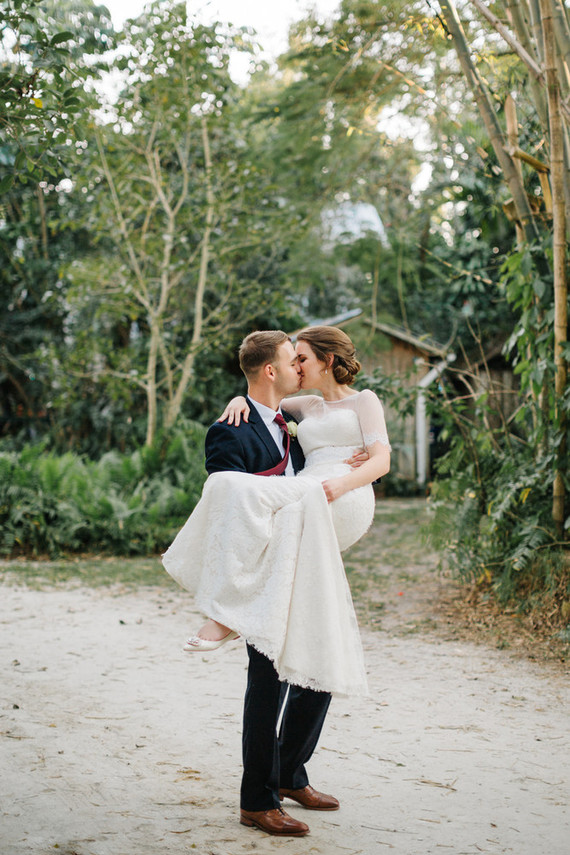 eclectic secret garden wedding with fall colors