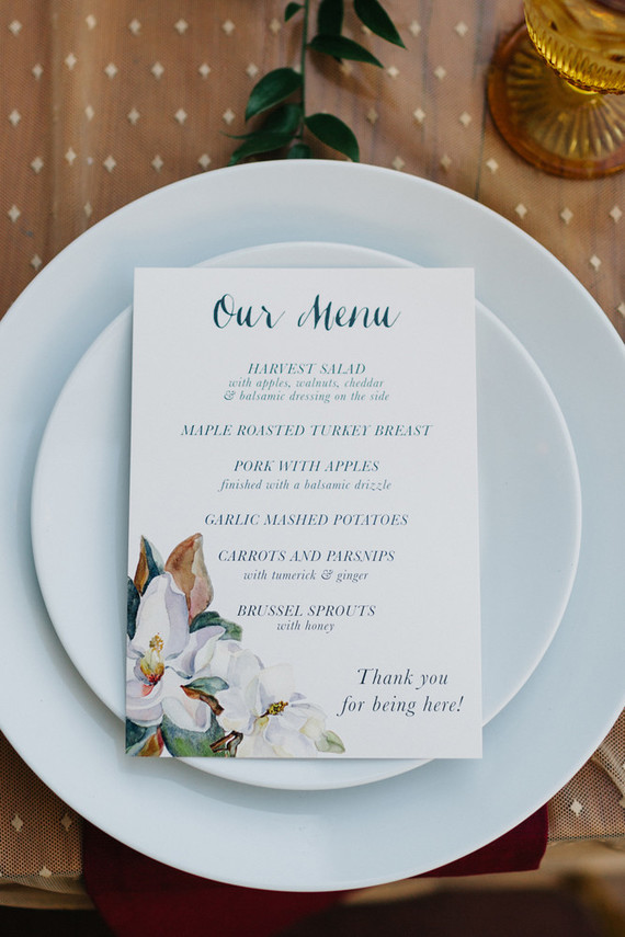 wedding menu Inspiration