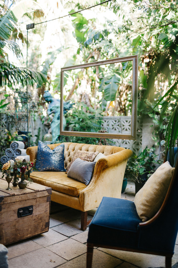 eclectic secret garden wedding with fall colors