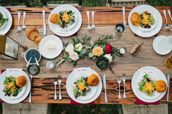 eclectic secret garden wedding with fall colors