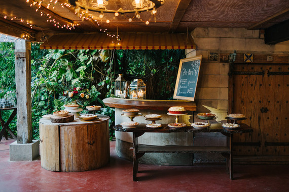 eclectic secret garden wedding with fall colors