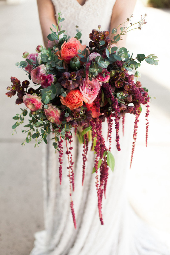 dramatic burgundy wedding bouquet