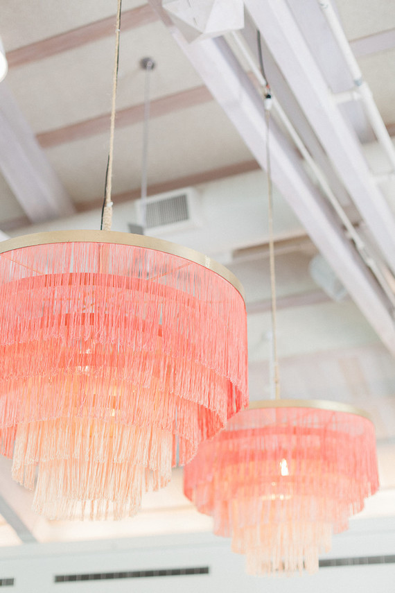 pink fringe chandelier