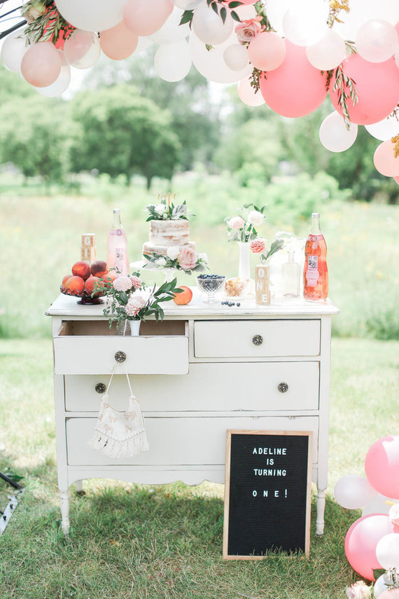 Feminine boho picnic 1st birthday