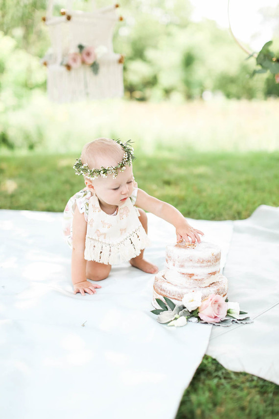 Feminine boho picnic 1st birthday Inspiration