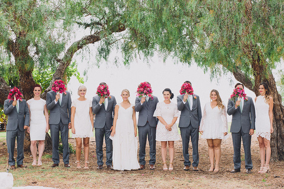 fiesta chic bougainvillea wedding party
