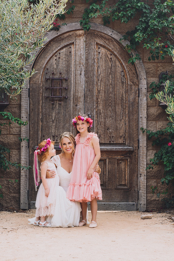 bride and flower girls in Mexican-inspired wedding Inspiration