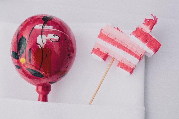 maraca and mini piñata wedding favors