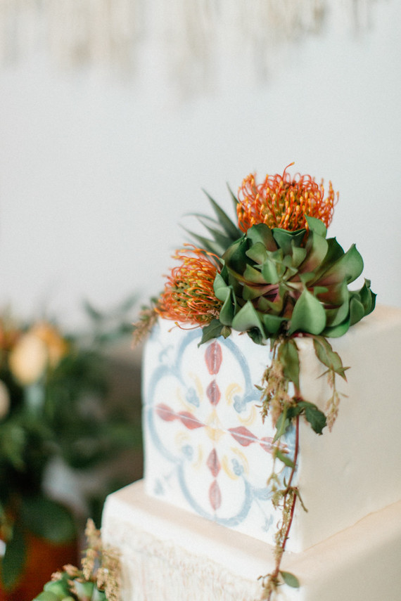 spanish tile wedding cake