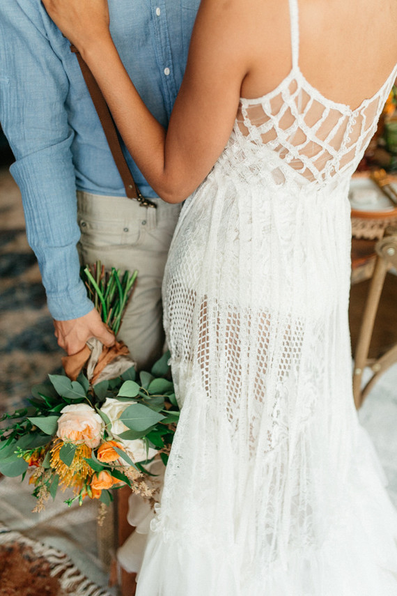 Spanish lace macrame wedding dress