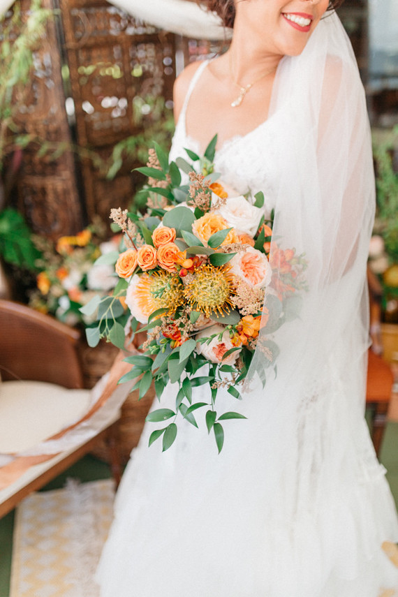 Orange bridal bouquet