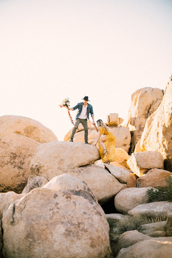 Boho engagement shoot in Joshua Tree