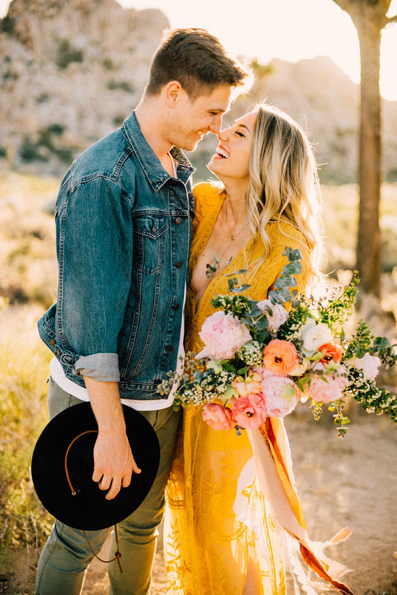 Boho engagement shoot in Joshua Tree