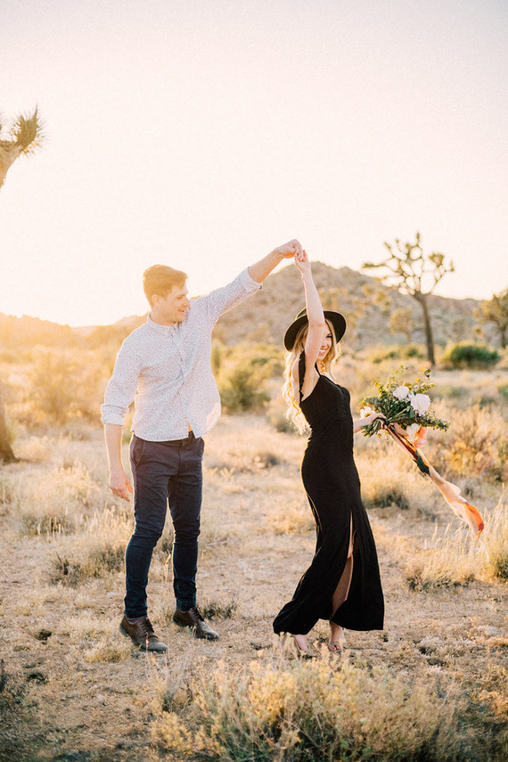 Boho engagement shoot in Joshua Tree