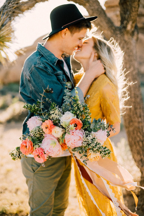Boho engagement shoot in Joshua Tree