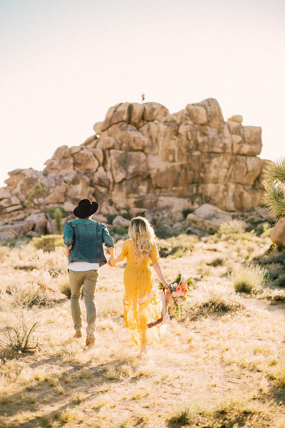 Boho engagement shoot in Joshua Tree