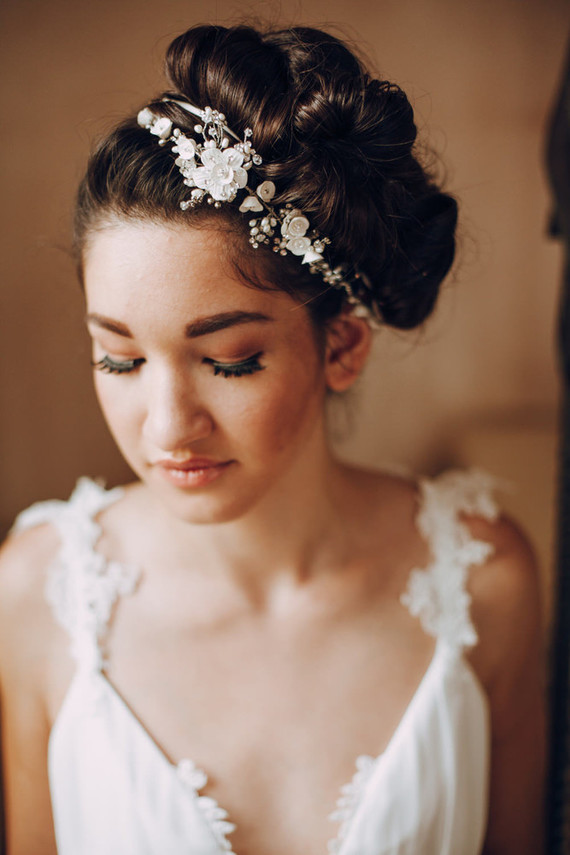Modern updo bridal style Inspiration