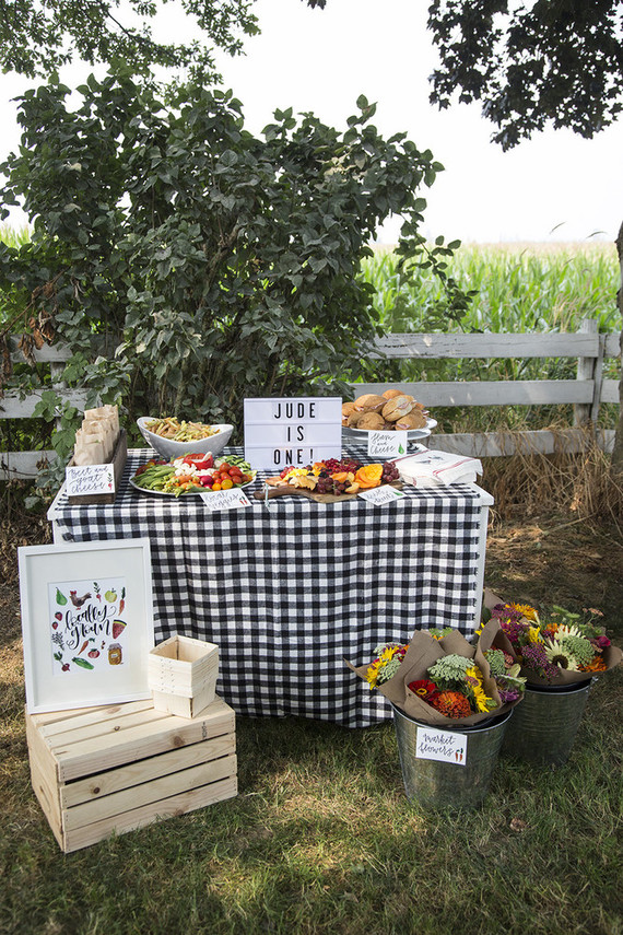 Farmer's market 1st birthday party Inspiration