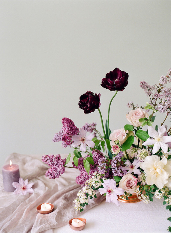 Lilac spring floral arrangement