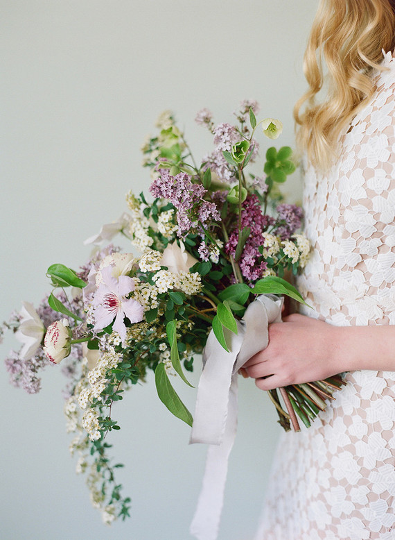 Lilac spring bridal bouquet