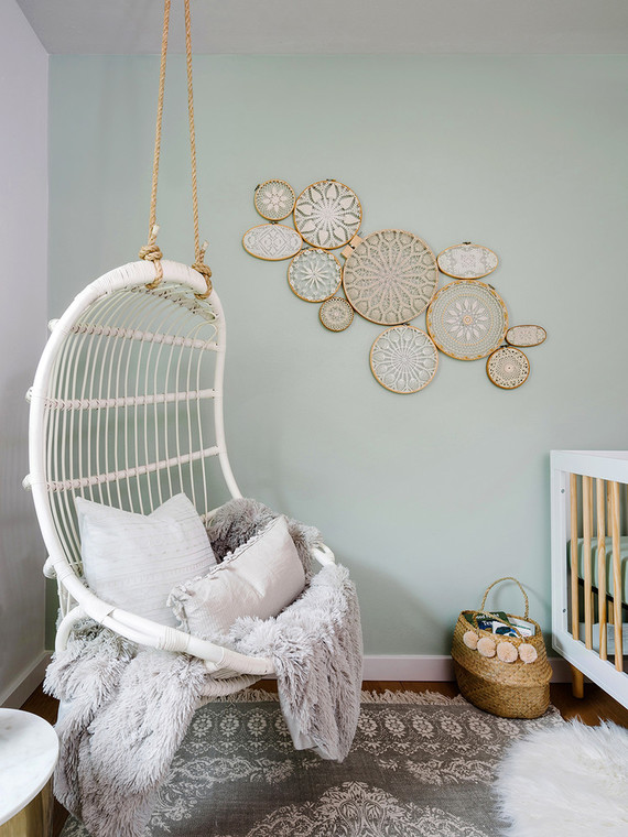 Mint and white nursery design