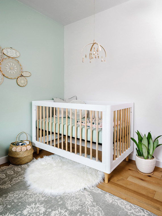 Mint and white nursery design