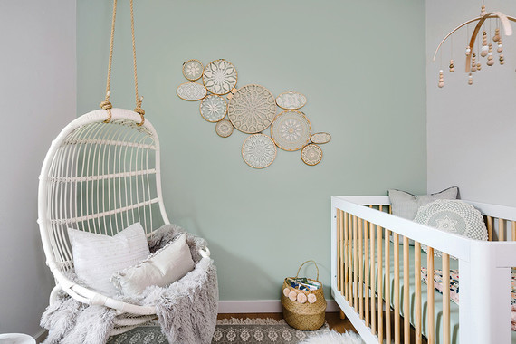 Mint and white nursery design