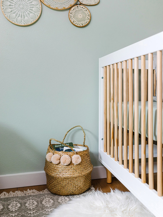 Mint and white nursery design