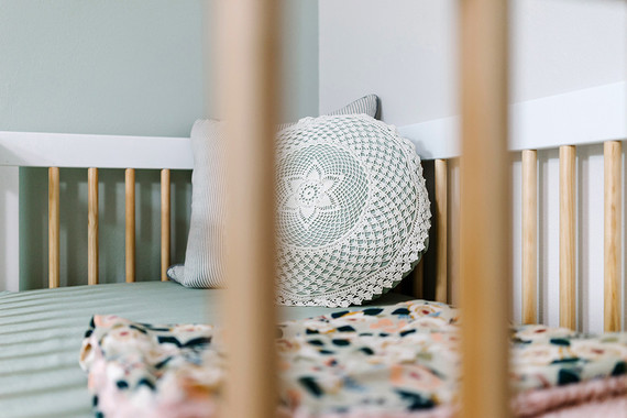 Mint and white nursery design