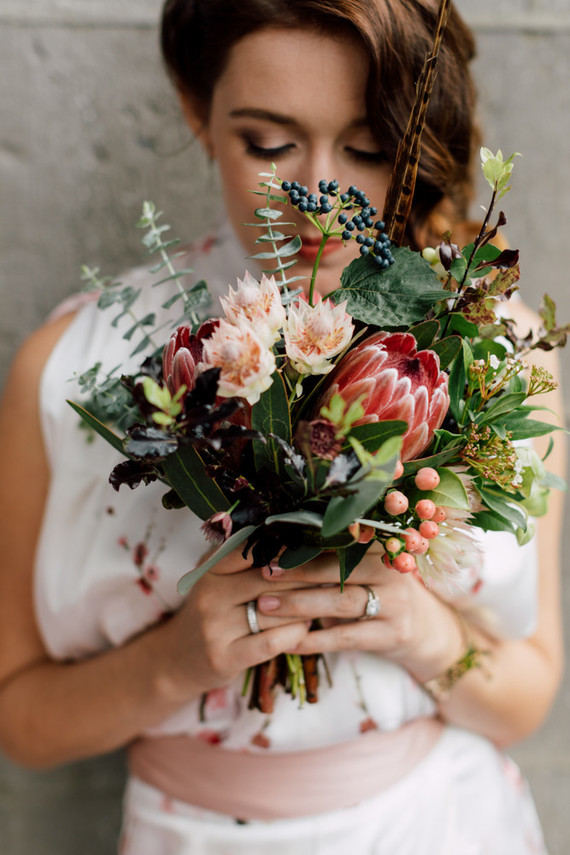 protea bridesmaid bouquet Inspiration
